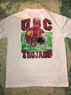 Colosseum White USC Trojans Helmet Graphic Tee